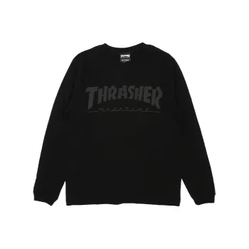 Thrasher Straight Long-Sleeved T-Shirt Japan Version Unisex Black