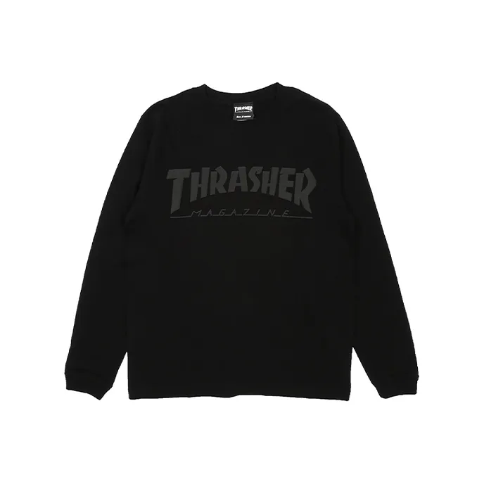 Thrasher Straight Long-Sleeved T-Shirt Japan Version Unisex Black-0