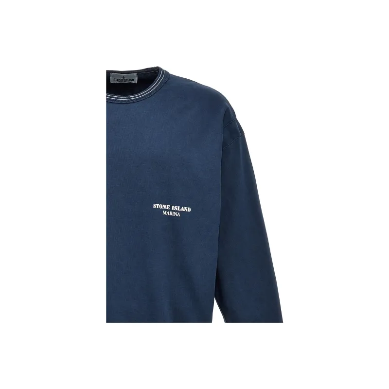STONE ISLAND Logo print Cotton Sweatshirt-3