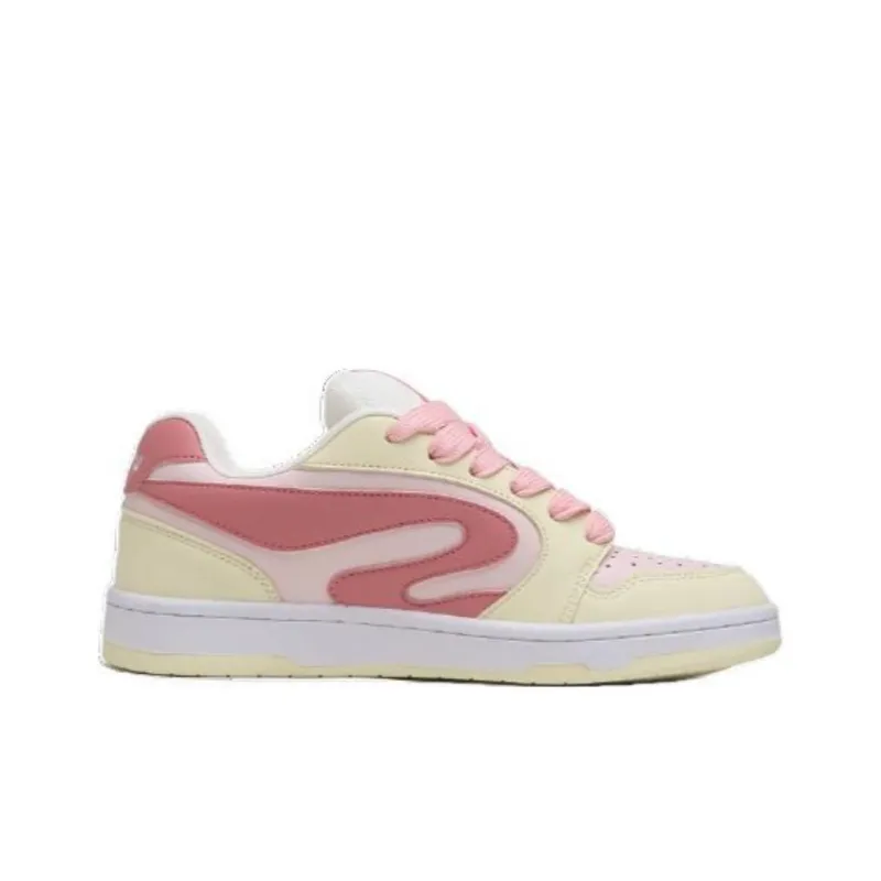 VICTORIA&VERA Anti Slip Wear Resistant Low Top Skateboard Shoes Women's Strawberry Pink-1