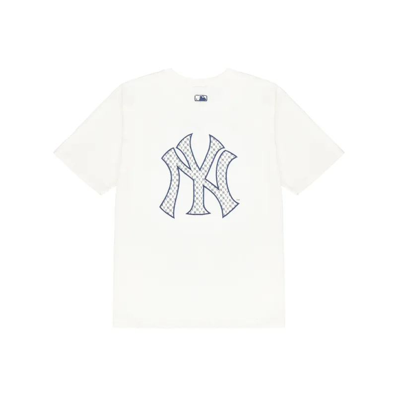 MLB Old Flower T Shirts Unisex Milk White-0
