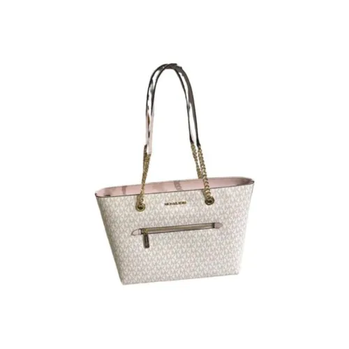 MICHAEL KORS Jet Set Item Leather One Shoulder Handbags Medium Size Women's Light Sand
