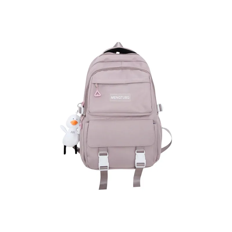 Travel Nylon Backpack Unisex Black/White/Purple/Gray-17