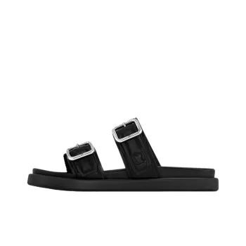 LOUIS VUITTON Rubber Sole Slip Resistant Slide Slippers Men's Black