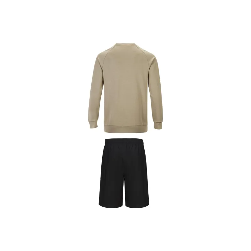 Adidas Casual Sportswear Men's Set Khaki Top+Black Shorts-1