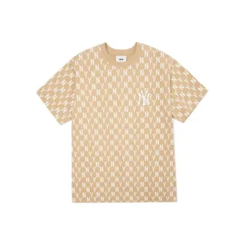 MLB Base Logo T Shirts Unisex Beige