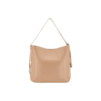 HOGAN Soft Leather Hobo Bag, Crossbody Bag, Shoulder Bag Medium Size Women's Beige