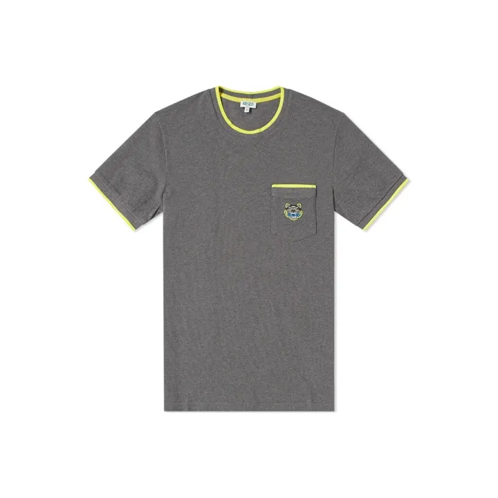 KENZO Classic Tiger Head T Shirts Men Gray-0