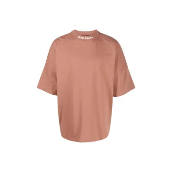 PALM ANGELS Mock Neck Logo T Shirt
