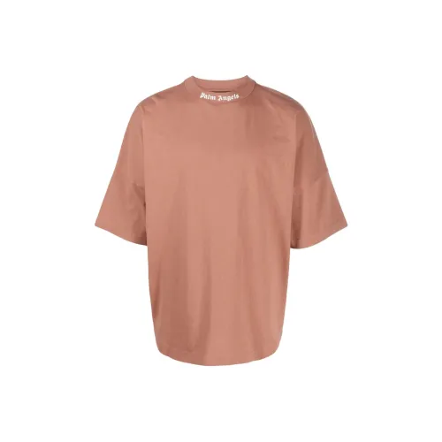 PALM ANGELS Mock Neck Logo T Shirt