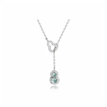 Royal Dragon Mirror Chalcedony Jade Collarbone Chain Women's