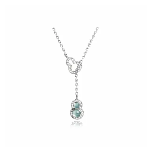 Royal Dragon Mirror Chalcedony Jade Collarbone Chain Women's