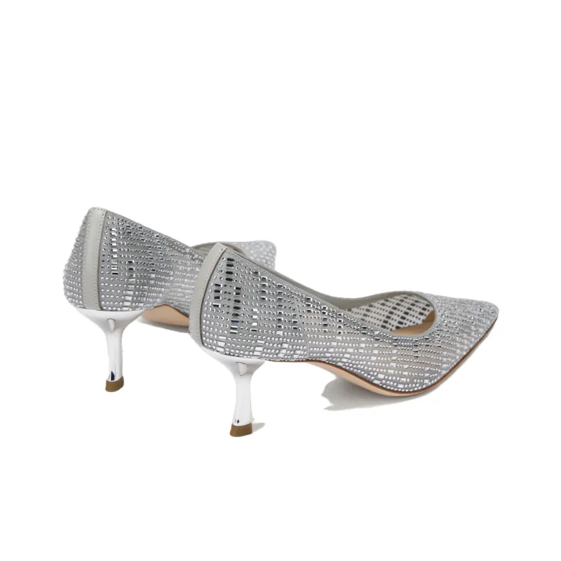 73Hours Slim Heel High Heels Women's Silver-3