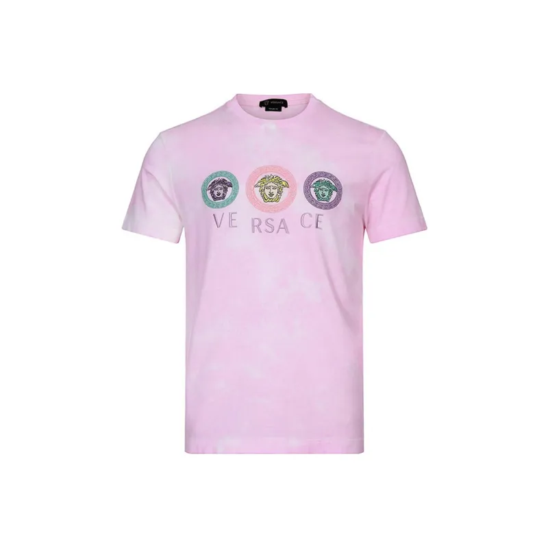 VERSACE Tye Die Medusa T Shirt 'Pink'-0