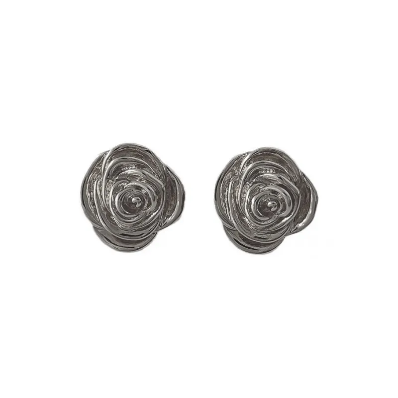 Vegetarian Alloy 925 Sterling Silver Needle Stud Earrings Women's-7