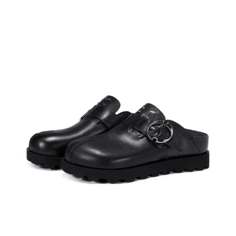 JESSICA SOPHIA Rubber Sole Metal Abrasion Resistant Slip Resistant Wrap toe Slippers Women's Black-1