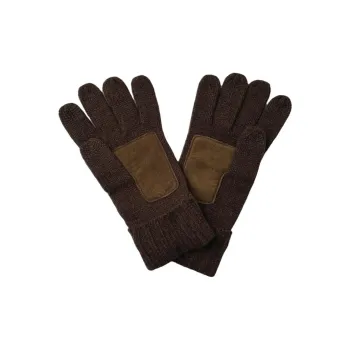 Polo Ralph Lauren Merino Wool Leather Knit Gloves Unisex Umber