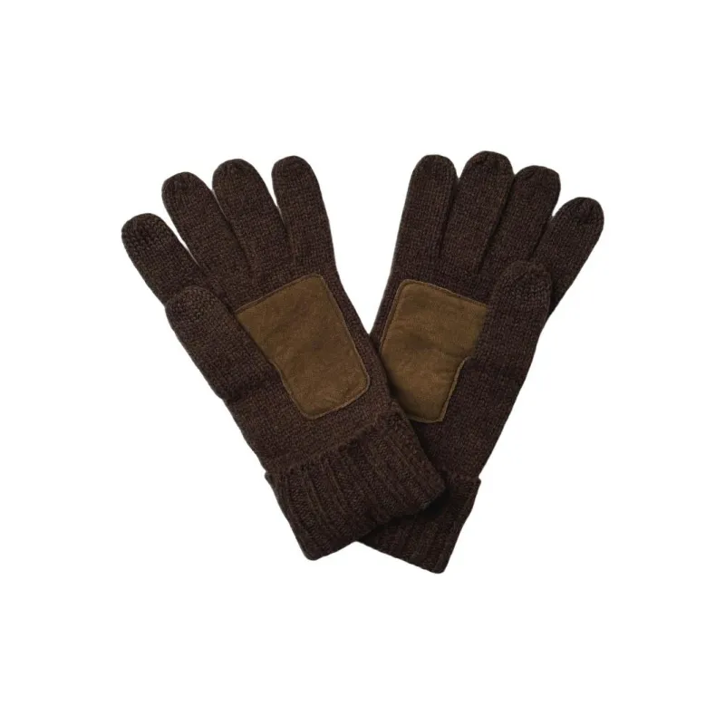 Polo Ralph Lauren Merino Wool Leather Knit Gloves Unisex Umber-0