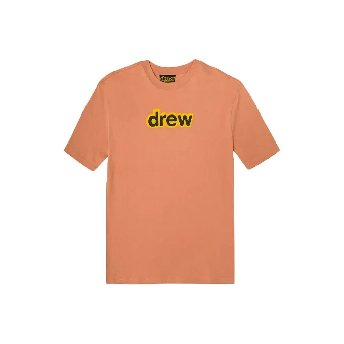 Drew House Letter Logo Series T Shirts Unisex Pink Peach-0