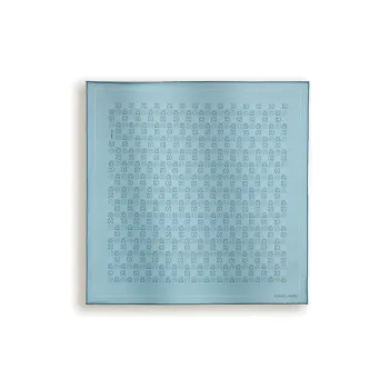 HERMES Silk Scarves Unisex Light Blue
