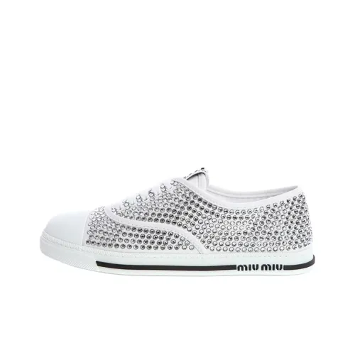 MIU MIU Low Top Skateboard Shoes Women's White