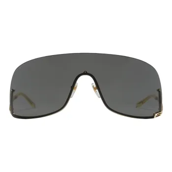 GUCCI Metal Irregular Shape Sunglasses Women's Black