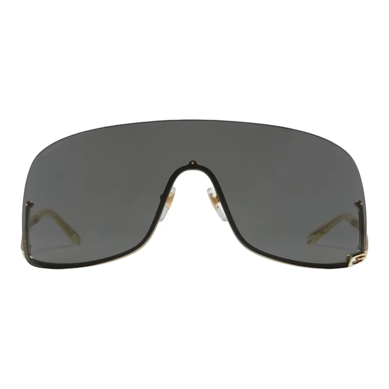 GUCCI Metal Irregular Shape Sunglasses Women's Black-0