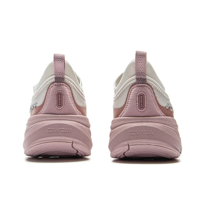 LiNing SOFT GO 2 Breathable And Lightweight Low Top Casual Shoes Women's Gray Pink-5