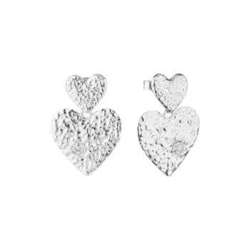 Radiant Stainless Steel, Zircon Earrings Women's Silver