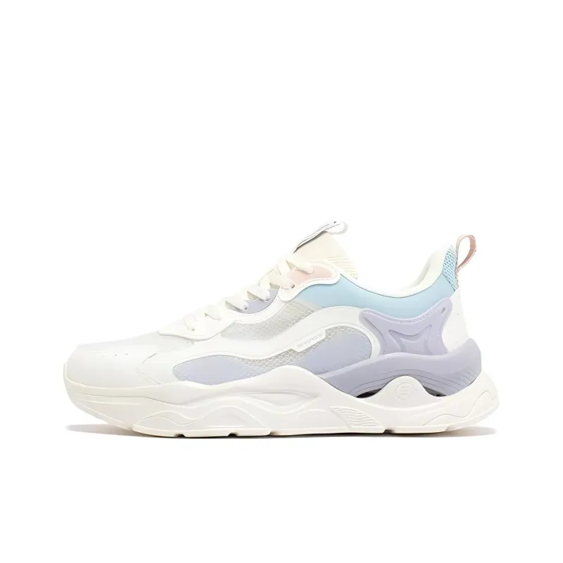 361° Anti Slip And Wear Resistant Breathable Low Top Sports Casual Shoes Women's White Blue Purple-0