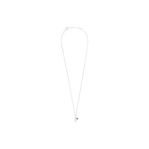 TAOSIXIONG 925 Sterling Silver With Iron Magnesium Spinel And Amethyst Necklaces Women's Silver