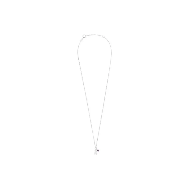 TAOSIXIONG 925 Sterling Silver With Iron Magnesium Spinel And Amethyst Necklaces Women's Silver-1