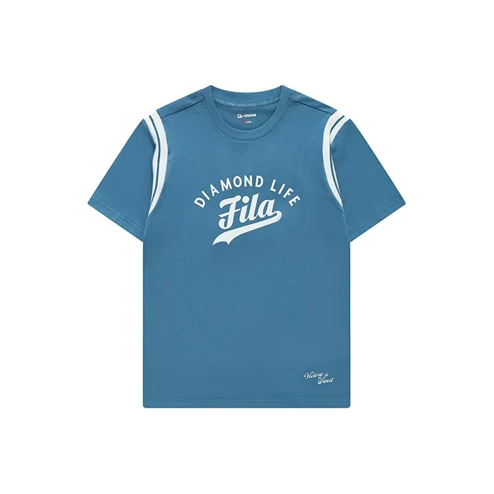 FILA FUSION Drop Shoulder Sleeve T Shirt Men's El Blue-0