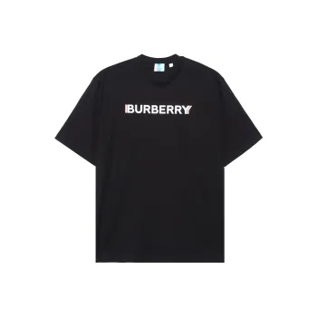 Burberry Logo Print Cotton T-shirt Black