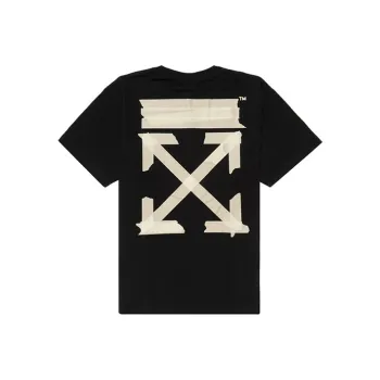 OFF WHITE Bronzing arrow printing T shirt Unisex Black
