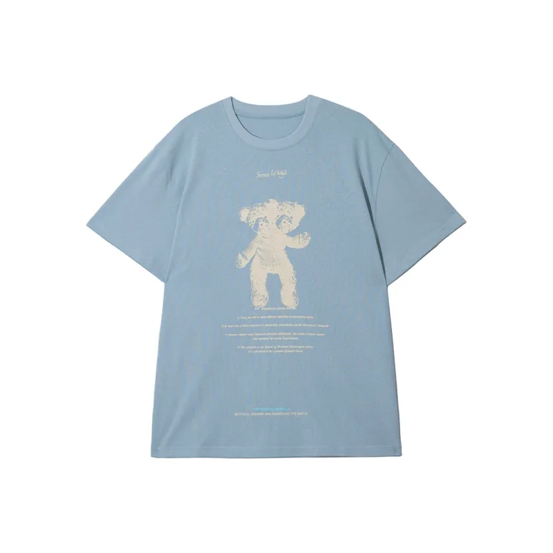 SENCE LA Crew Neck Loose Fit Straight Short Sleeved T Shirt Unisex-0