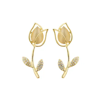 CHIMERA Glass Cat Eye Earrings Women's