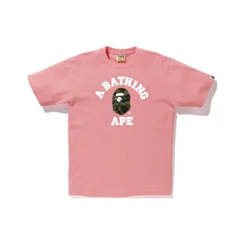 A BATHING APE Head Series T Shirt Unisex Cherry Blossom Pink
