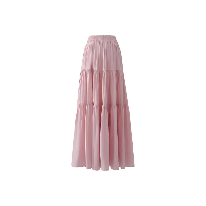 Wen Shan Casual Long Skirt Women's Pink-1