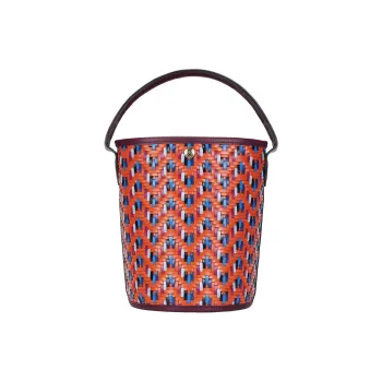 LONGCHAMP Épure Cow Leather Bucket Bag Handbag Small Size Women's Orange, Blue & Multicolor