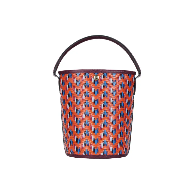 LONGCHAMP Épure Cow Leather Bucket Bag Handbag Small Size Women's Orange, Blue & Multicolor-0