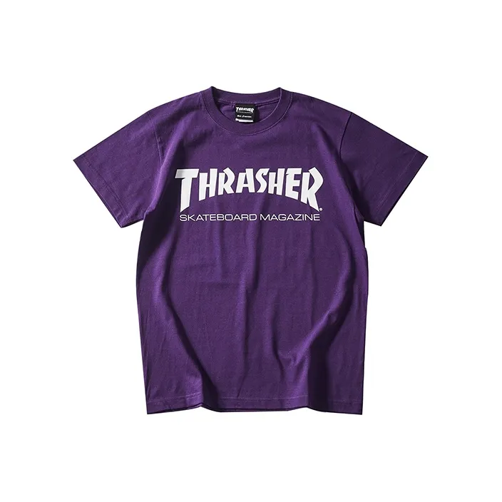 Thrasher Straight T-Shirt Japan Version Unisex Purple-0