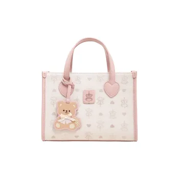 AILUXI Artificial Leather Tote Bag Shopping Bag Crossbody One Shoulder Handbags Women's Peach Star Pink