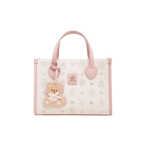 AILUXI Artificial Leather Tote Bag Shopping Bag Crossbody One Shoulder Handbags Women's Peach Star Pink