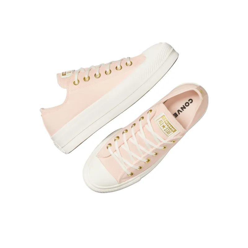Converse Chuck Taylor All Star Lift Anti Slip Wear Resistant Low Top Canvas Shoes Women's Pink-3