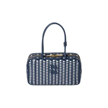 MIU MIU Beau Cow Leather Handbag Unisex Blue