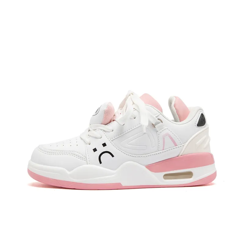H2 Anti Slip Wear Resistant Low Top Skateboard Shoes Unisex White Pink Box-1