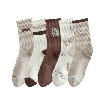 Caramella Mid Calf Socks Women's 5 Pack Mixed Color