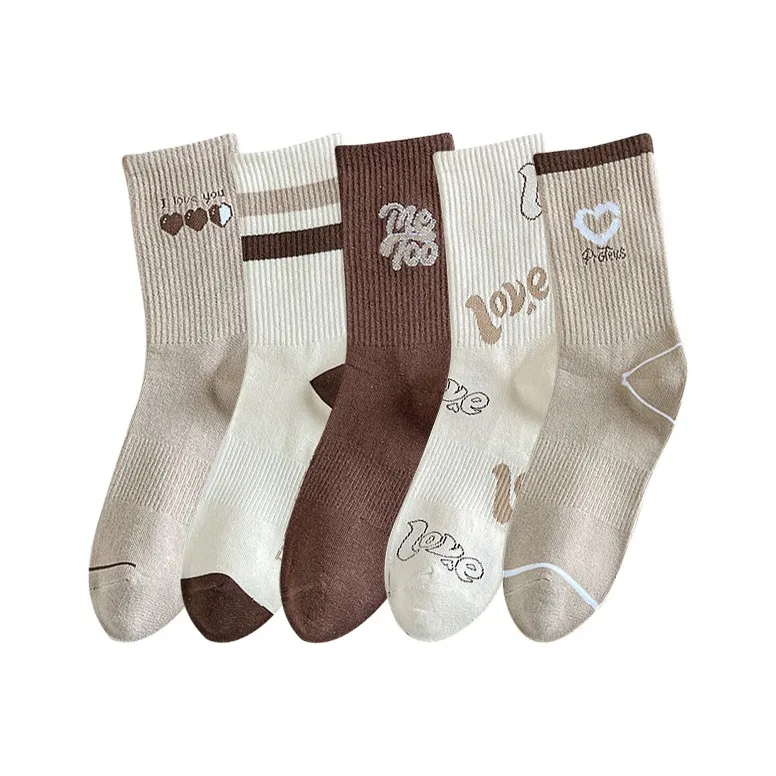 Caramella Mid Calf Socks Women's 5 Pack Mixed Color-0
