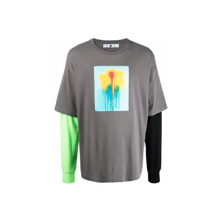 OFF WHITE Graphic Print Layered Longsleeve Shirt-0